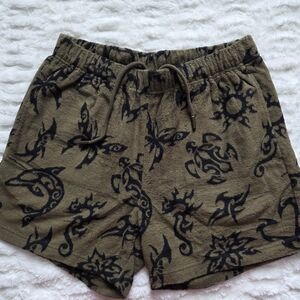 Teddy Fresh Olive and Navy Patterned Shorts